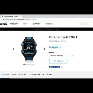 Garmin Forerunner 920XT Blue/Black Watch